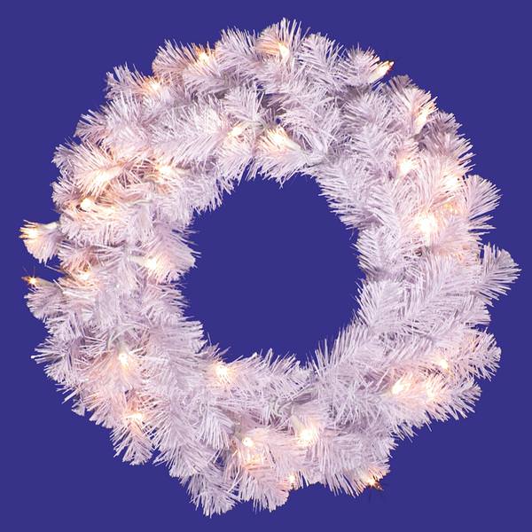 20" Artificial Crystal White Spruce 50 Clear DuraLit Miniature Lights
