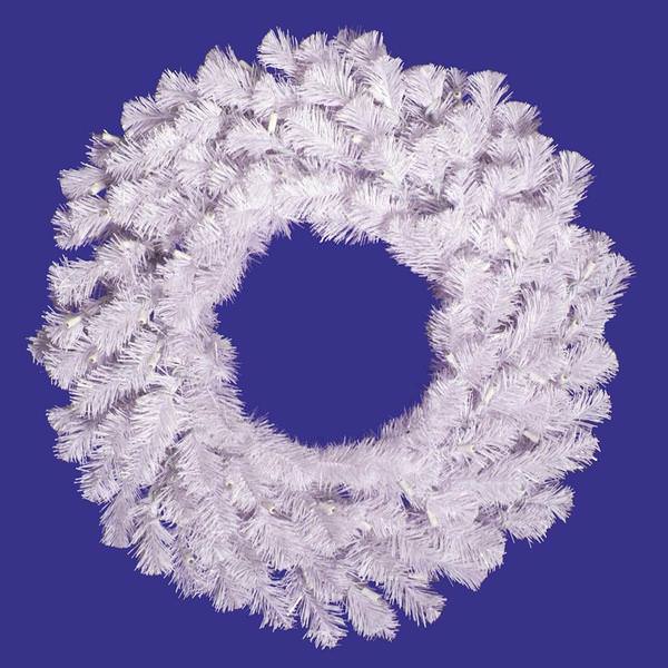 48" Artificial Crystal White Spruce Wreath