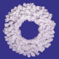 View 48" Artificial Crystal White Spruce Wreath