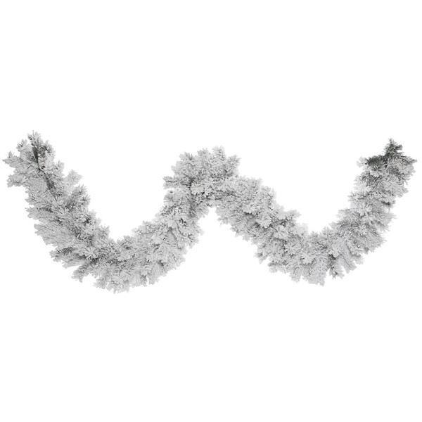 9' x 16" Artificial Flocked Alaskan Pine Garland