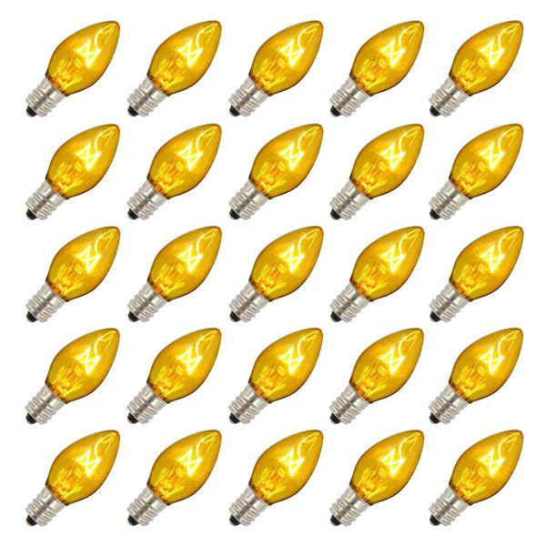 C7 Candelabra Screw Base Transparent Gold (25 pack)