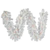 Vickerman 9' x 12" Artificial Crystal White Spruce Garland 50 Multi-Color DuraLit Miniature Lights