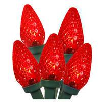 Vickerman 25 Light 16' Green Wire Red LED C7 String with 8" Spacing