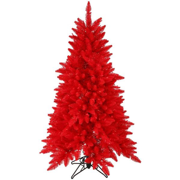 4.5' x 36" Red Ashley Spruce Slim 250 Red Lights