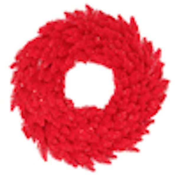 24" Artificial Red Ashley Spruce Wreath 50 Red Lights