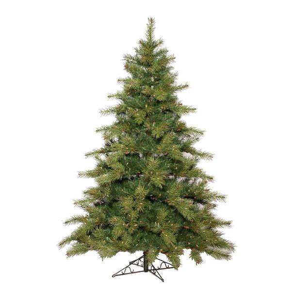 7.5' x 64" Artificial Ponderosa Pine 500 Clear Lights