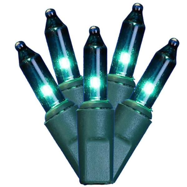 100 Light 9' Green Wire Teal Icicle Light String with 4" Spacing