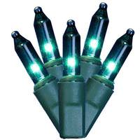 View 100 Light 9' Green Wire Teal Icicle Light String with 4" Spacing