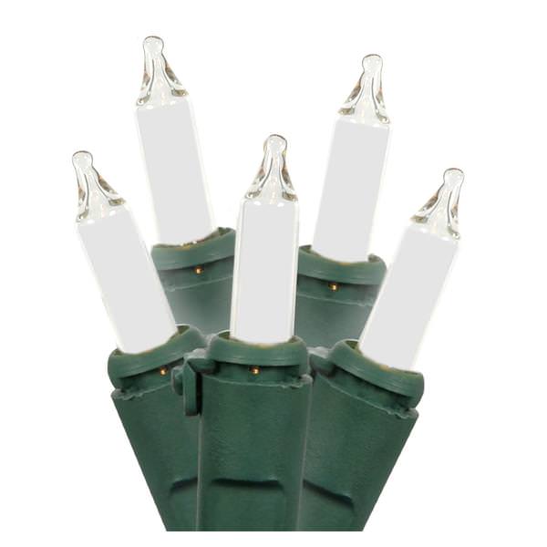 100 Light 9' Green Wire Frosted Icicle Light String with 4" Spacing