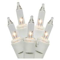 View 100 Light 9' White Wire Clear Icicle Light String with 5.5" Drop Spacing