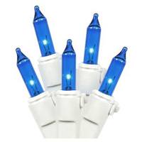 Vickerman 100 Light 9' White Wire Blue Icicle Light String with 5.5" Drop Spacing