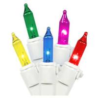 Brite Star 100 Light 8' White Wire Multi-Color Icicle Light String