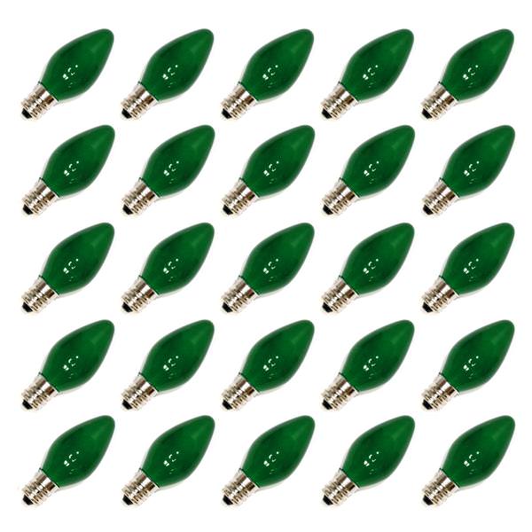 C7 Candelabra Screw Base Ceramic Green (25 pack)