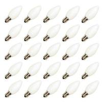 Vickerman C7 Candelabra Screw Base Ceramic White 25 Pack