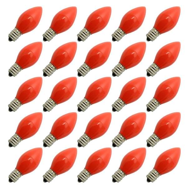C7 Candelabra Screw Base Ceramic Orange (25 Pack)