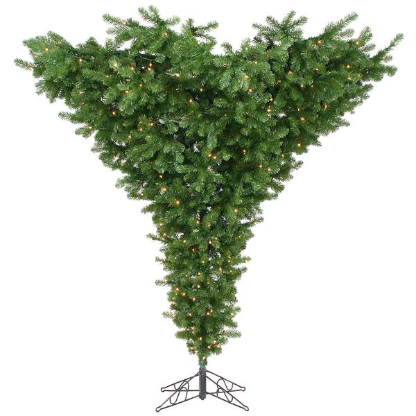 9 'x 102" Artificial Upside Down 800 Clear DuraLit Miniature Lights