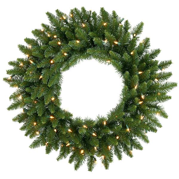 30" Artificial Camdon Fir Wreath 50 Clear Dura-Lit Lights