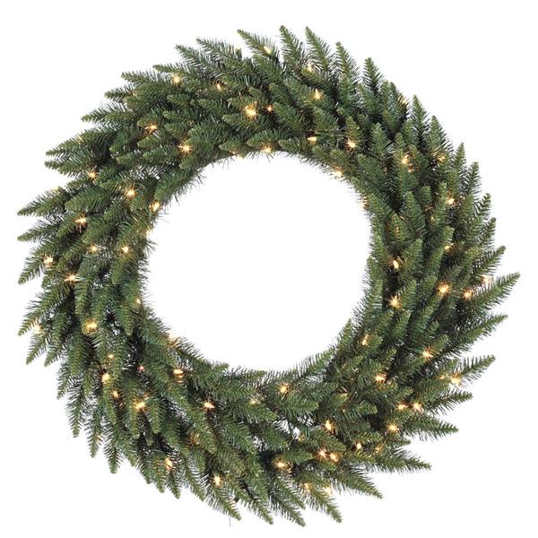 48" Artificial Camdon Fir Wreath 200 Clear Lights