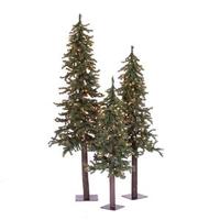 Vickerman 2' 3' 4' Artificial Natural Triple Alpine Set 185 Clear Lights