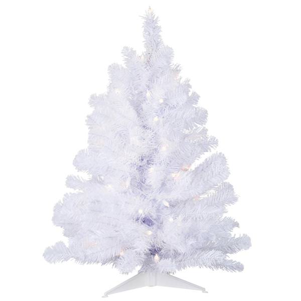 3' x 24" Crystal White Spruce 50 Clear Lights