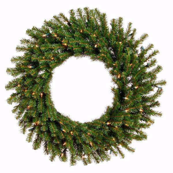 24" Artificial Balsam Fir Wreath 50 Clear Lights