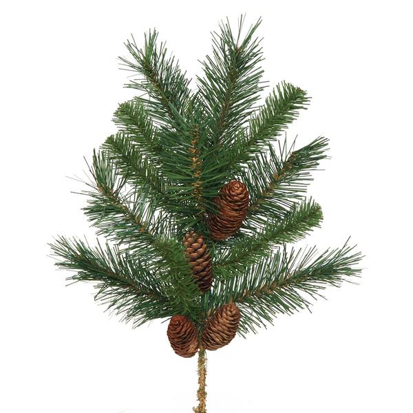 18" Artificial Cheyenne Pine Spray with Pine Cones