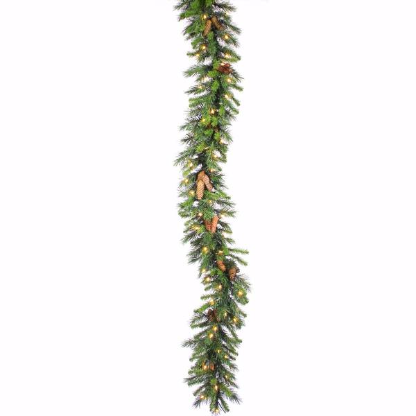 50' x 12" Artificial Cheyenne Pine Garland 300 Clear Lights