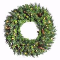 Vickerman 96" Artificial Cheyenne Pine Wreath 750 Clear Lights
