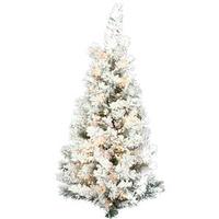 Vickerman 4' Artificial Flocked Alaskan Pine Wall 100 Clear Lights