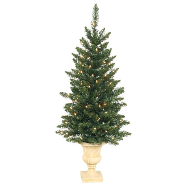 4' Artificial Camdon Fir in Pot 100 Clear Lights