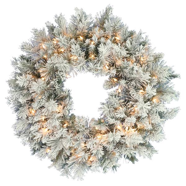 30" Artificial Idaho Pine Wreath 70 Clear Lights