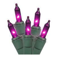View 100 Light 22.75' Green Wire Purple Light String