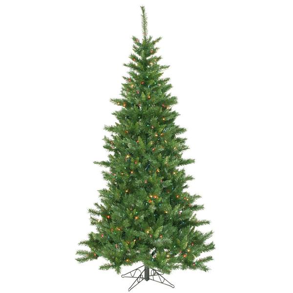 7.5' x 46" Artificial Imperial Pine Slim 550 Multi-Color Lights