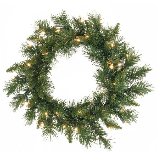 18" Artificial Imperial Pine Wreath 35 Clear Lights