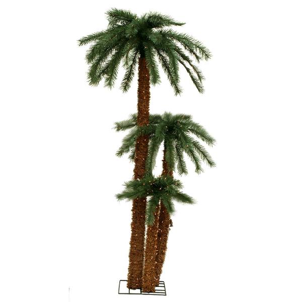3' 5' 7' Artificial Palm Set 345 Clear Lights