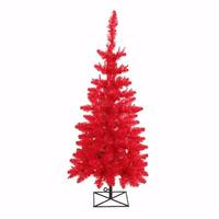 Vickerman 3' x 26" Red Ashley Spruce 100 Red Lights