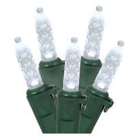 Vickerman 70 Light 35' Green Wire Polar White LED Miniature String with 6" Spacing