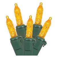 Vickerman 35 Light 18' Green Wire Orange LED Miniature String with 6" Spacing