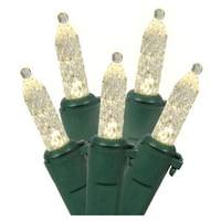 Vickerman 70 Light 9' Green Wire Warm White LED Icicle Light String with 3.5" Spacing