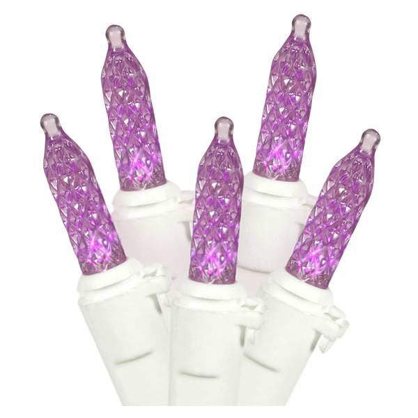 70 Light 35' White Wire Purple M5 LED Miniature String with 6" Spacing
