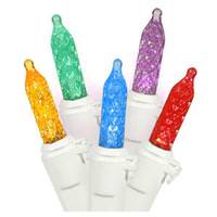 Vickerman 70 Light 9' M5 LED White Wire Multi-Color Icicle Light String with 3.5" Spacing