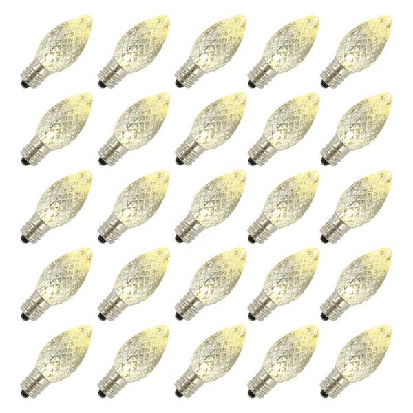 0.96 watt 120 volt C7 Candelabra Screw Warm White Twinkle Faceted LED (25 pack)