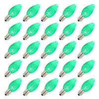 Vickerman 0.38 watt 130 volt C7 Candelabra Screw Green Faceted LED (25 Pack)