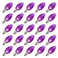 View 0.96 watt 120 volt C7 Candelabra Screw Purple Twinkle Faceted LED (25 Pack)