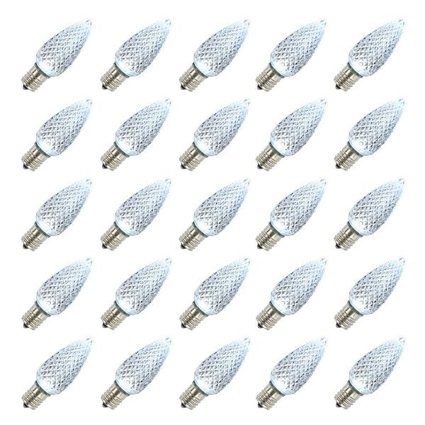 0.45 watt 130 volt C9 Intermediate Screw Cool White Faceted LED (25 pack)