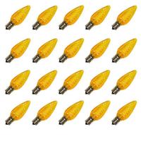 Vickerman 1 watt 130 volt C9 Intermediate Screw Yellow Faceted LED (25 pack)