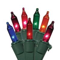 View 50 Light 23' Green Wire Multi-Color Miniature String with 5.5" Spacing