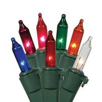 Vickerman 50 Light 23' Green Wire Multi-Color Miniature String with 5.5" Spacing