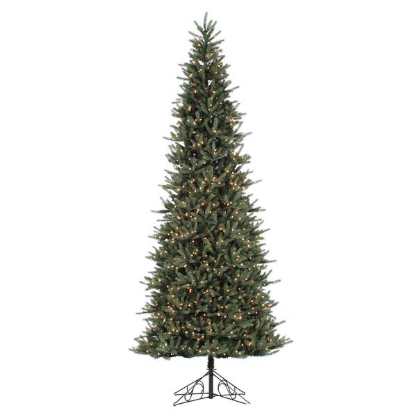 12' x 61" Artificial Tiffany Spruce Slim 1,650 Multi-Color Lights