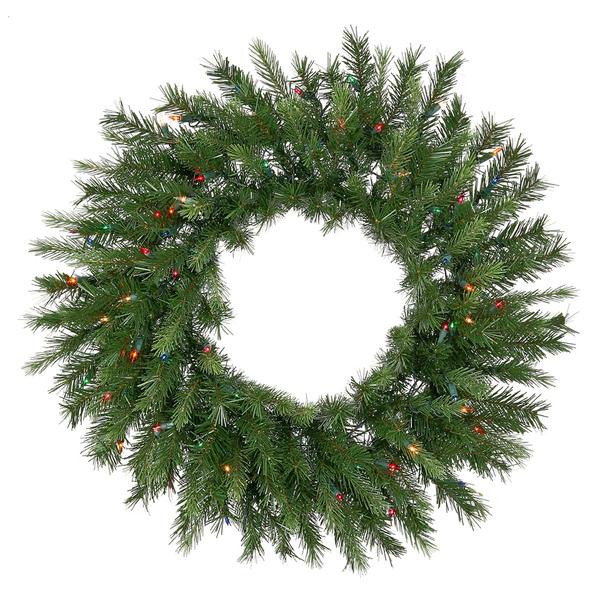 30" Artificial Tiffany Spruce Wreath 70 Multi-Color Lights